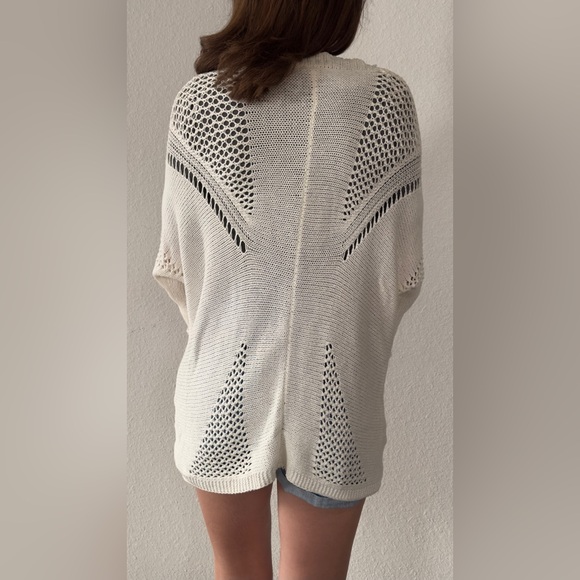 Lightweight White Open-Front Cardigan - summer cardigan, medium size - Picture 2 of 3